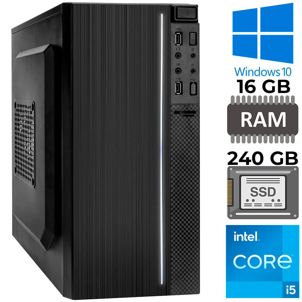 Computador HOME OFFICE, Core i5-3470, Memória RAM 16GB DDR3, SSD 240GB, Windows