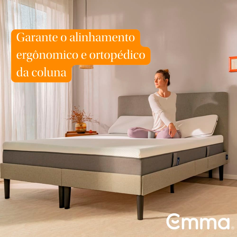 Colchão Emma Original Casal 138x188cm, Espuma Airgocell, Viscoelástica + HRX, Bloqueio de Movimento
