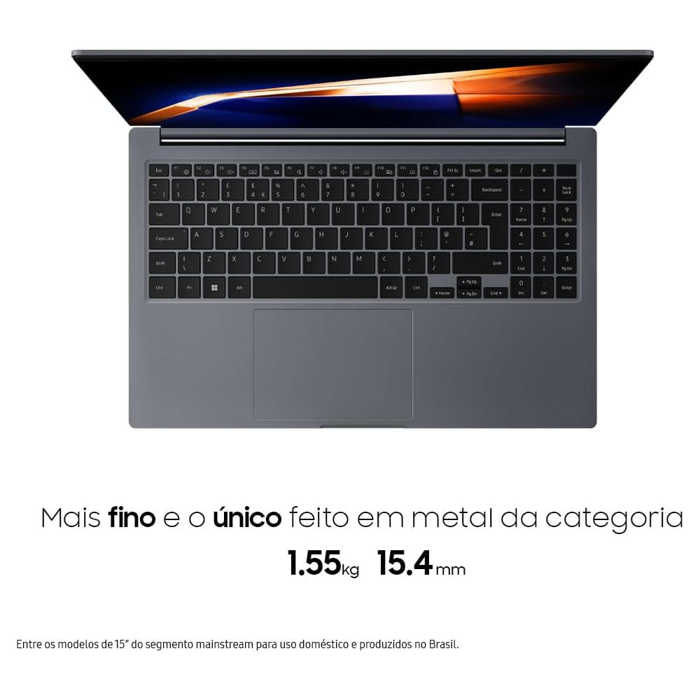 Notebook Samsung Galaxy Book4, Intel Core i5-1335U, 8GB RAM, 256GB SSD, Tela 15,6”, Windows 11, Grafite - NP750XGJ-KG4BR