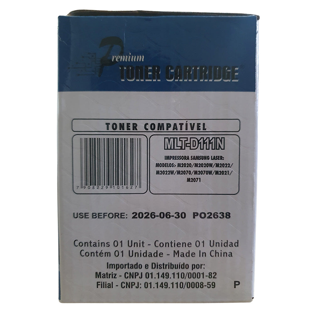 Toner Compatível Samsung MLT-D111N | M2020 M2070 M2020w M2020fw M2070w M2070fw- Premiun