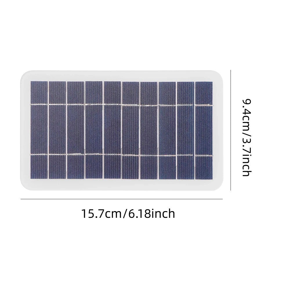 Painel Solar Externo Portatil, À Prova D'Água, Com Entrada USB, 157mm x 94mm