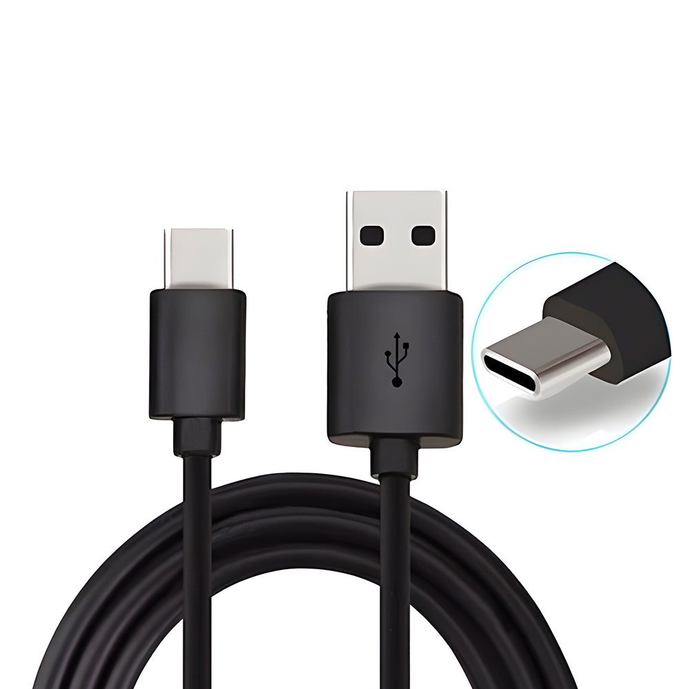 Cabo USB Para Tipo-C, Carregamento Rápido, 25W, 1 Metro de Comprimento, Preto, Caixa Verde
