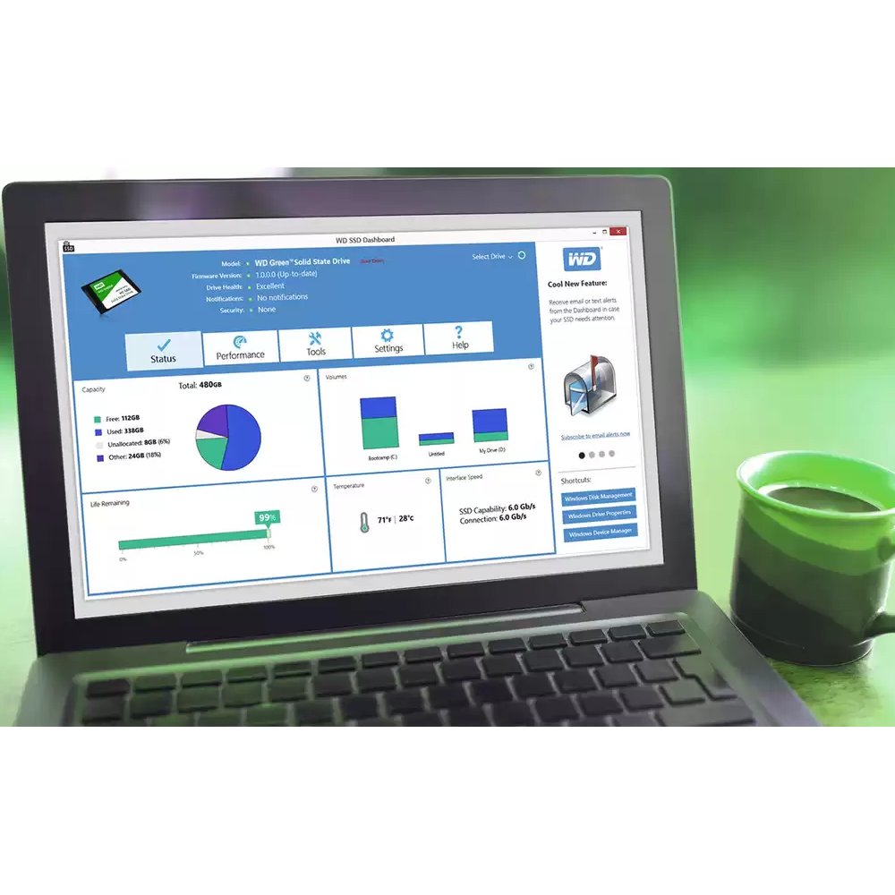 SSD Western Digital WD Green 2TB SATA III 2.5" Leitura 545MBs - WDS200T2G0A