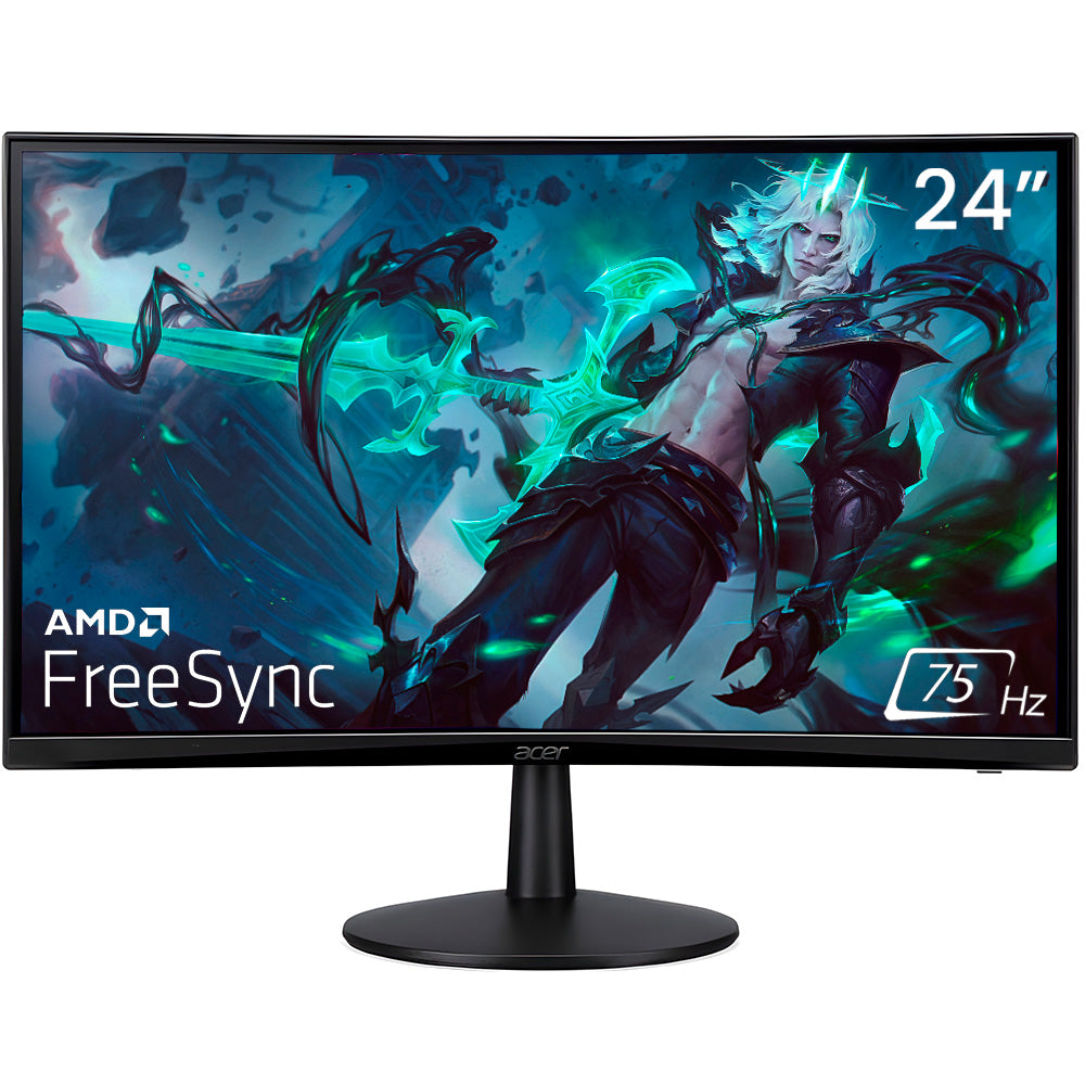 Monitor Gamer Curvo Acer Nitro 23.6" LED Full HD, 75 Hz, 1ms, HDMI e VGA, FreeSync Premium, VESA - ED240Q