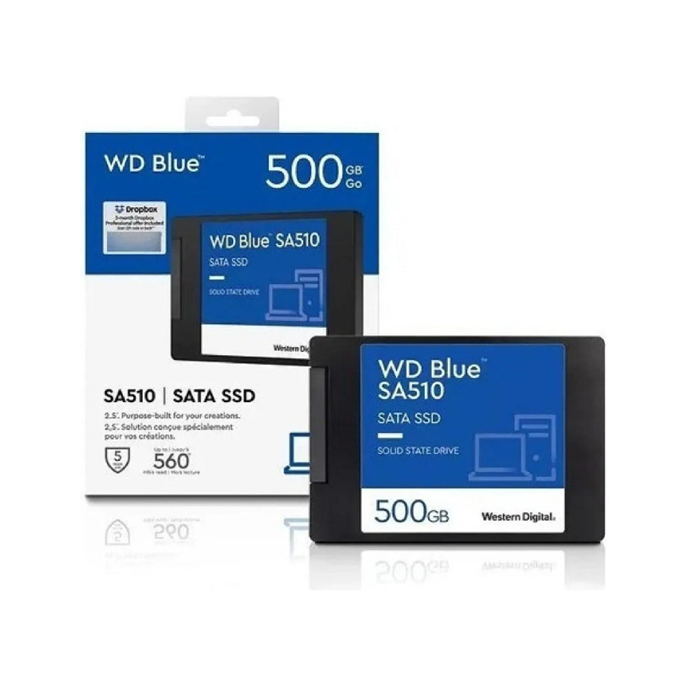SSD WD Blue, 500GB, SATA III, 2.5", Leitura: 560MB/s, Gravação: 510MB/s - WDS500G3B0A