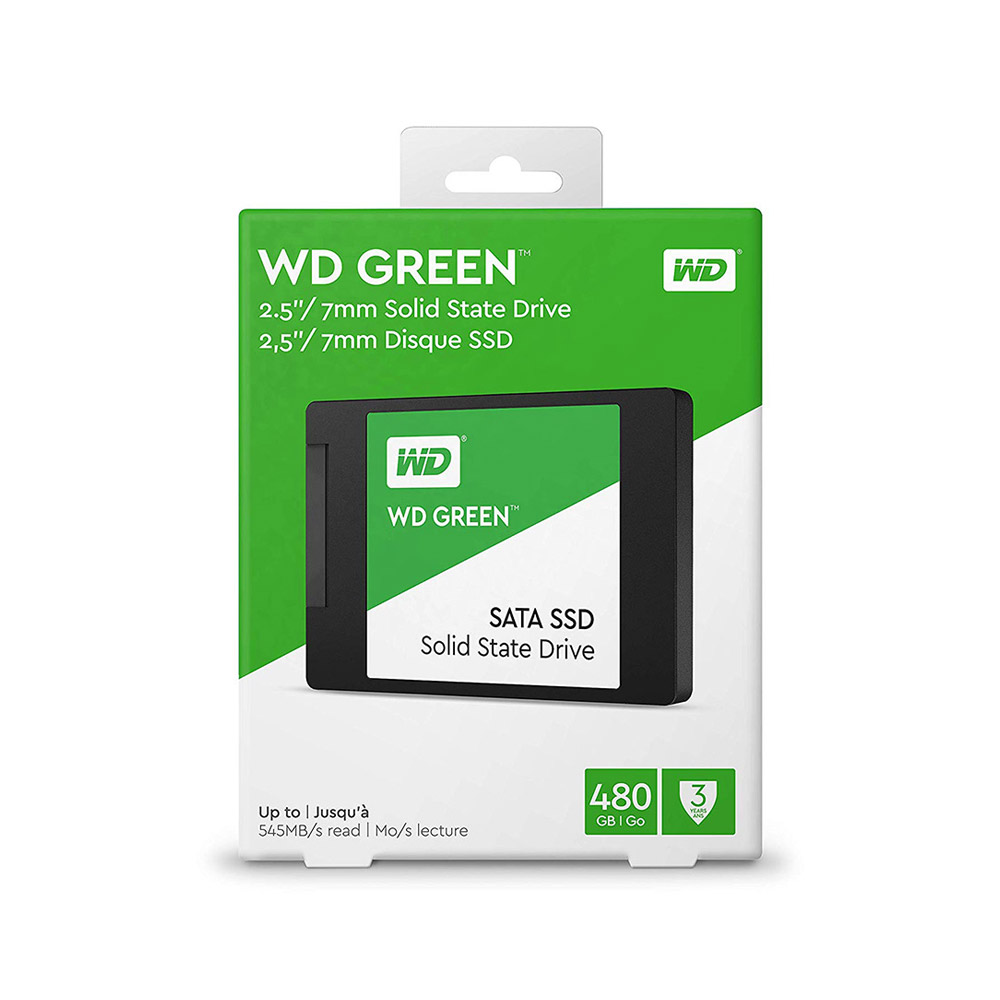 SSD WD Green 480GB SATA III 2.5" Leitura 545MB/s Gravação 430MB/s WDS480G2G0A