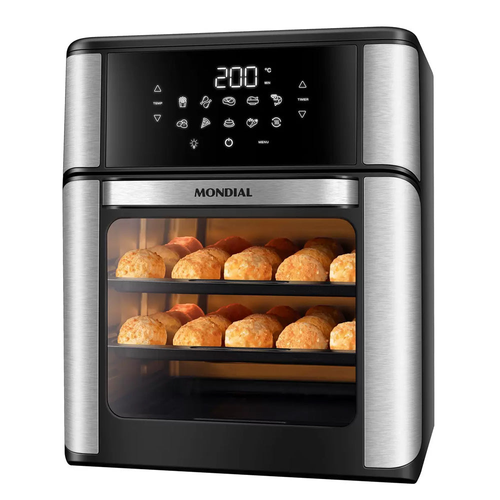Air Fryer Fritadeira e Forno Elétrica Sem óleo Mondial - AFO-12L-BI Oven Preta 12 Litros