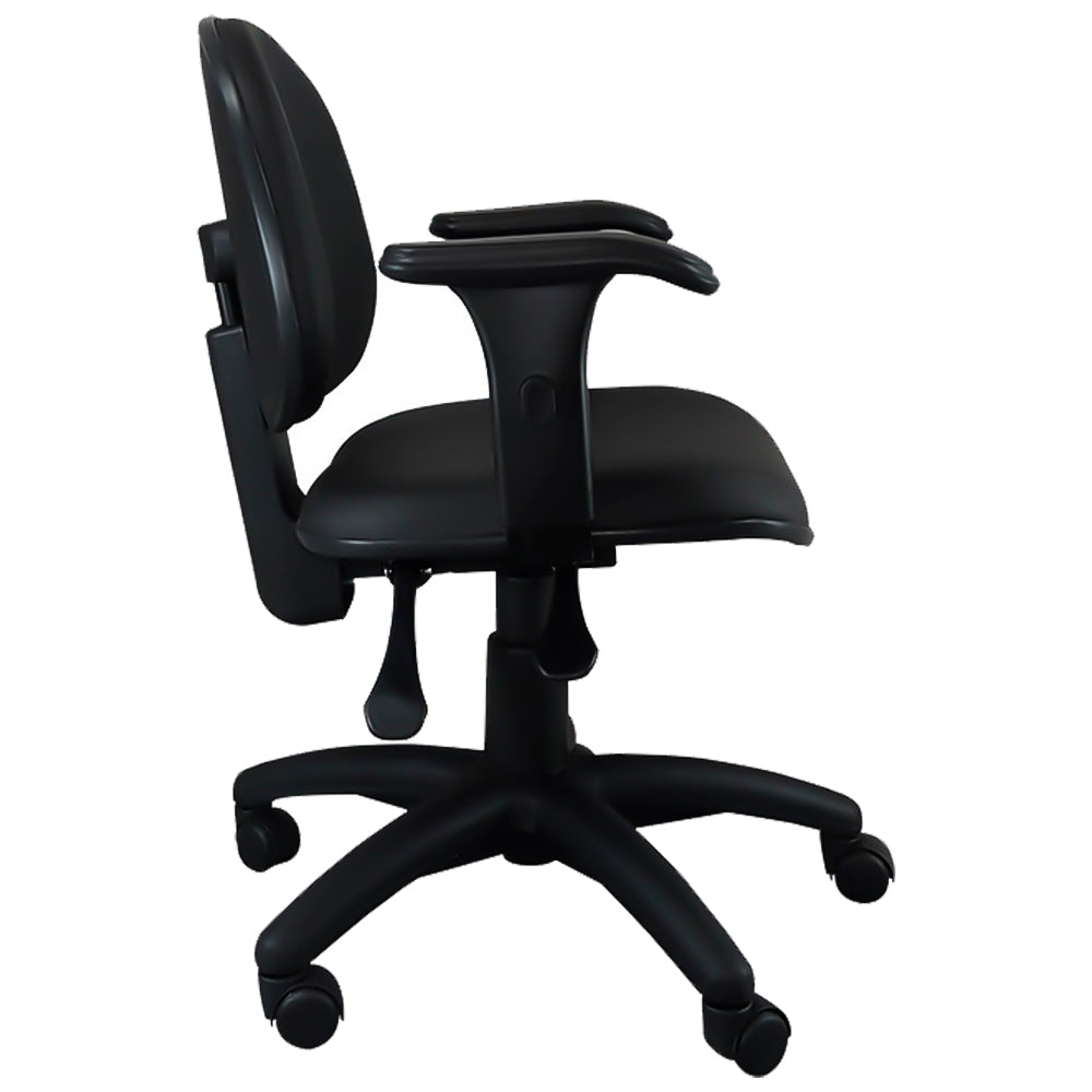 Cadeira Executiva Ergonômica-1910 Backsystem NR17 da ABNT Com Regulagem de Braço, Vinil Preto