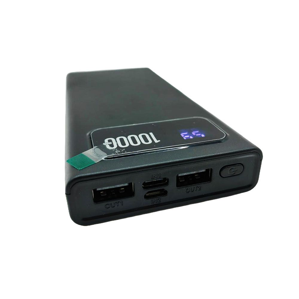 Carregador Portátil Power Bank 10000mAh 5 em 1, 4 Saídas - UBS1, UBS2, Lightning, USB-C, V8, Preto, It-Blue Max-0560