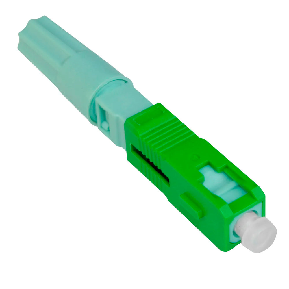 Conector de Campo Para Fibra Óptica, Tipo Fast, Rosca, SC/APC, Verde