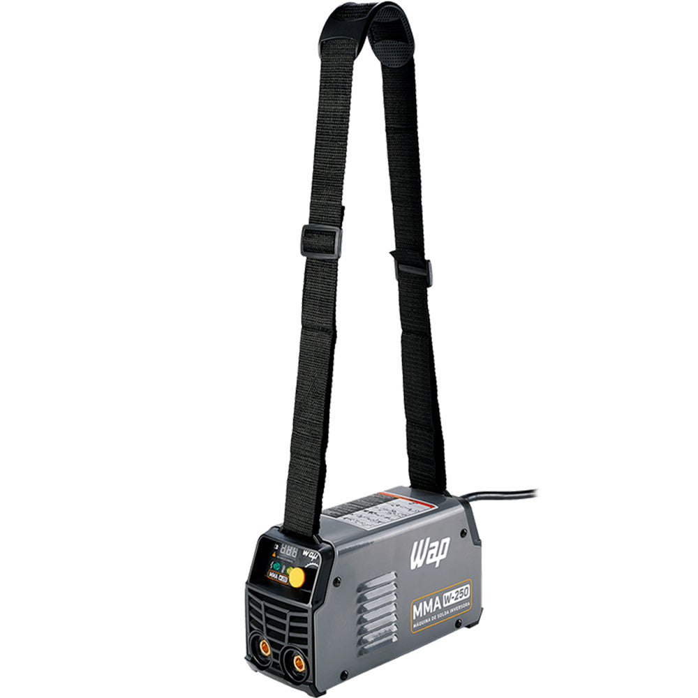 Máquina de Solda Inversora MMA W250 WAP Com Display Digital e Função VRD, Portátil, Solda Eletrodos de Até 4mm Bivolt