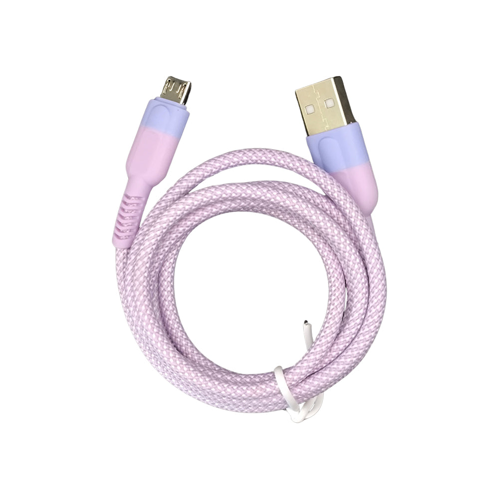 Cabo USB Para Micro USB, Carregamento Rápido, 1 Metro de Comprimento, CB103-1, A'Gold - Roxo