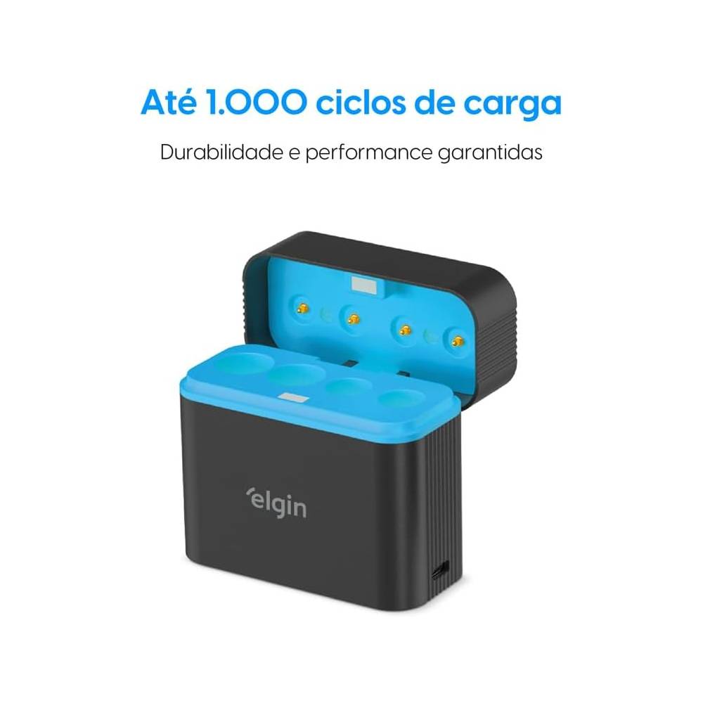 Carregador De Pilhas Box Elgin C/4 Pilhas Recarregáveis 2AA + 2AAA (46RSCUSBCX04)