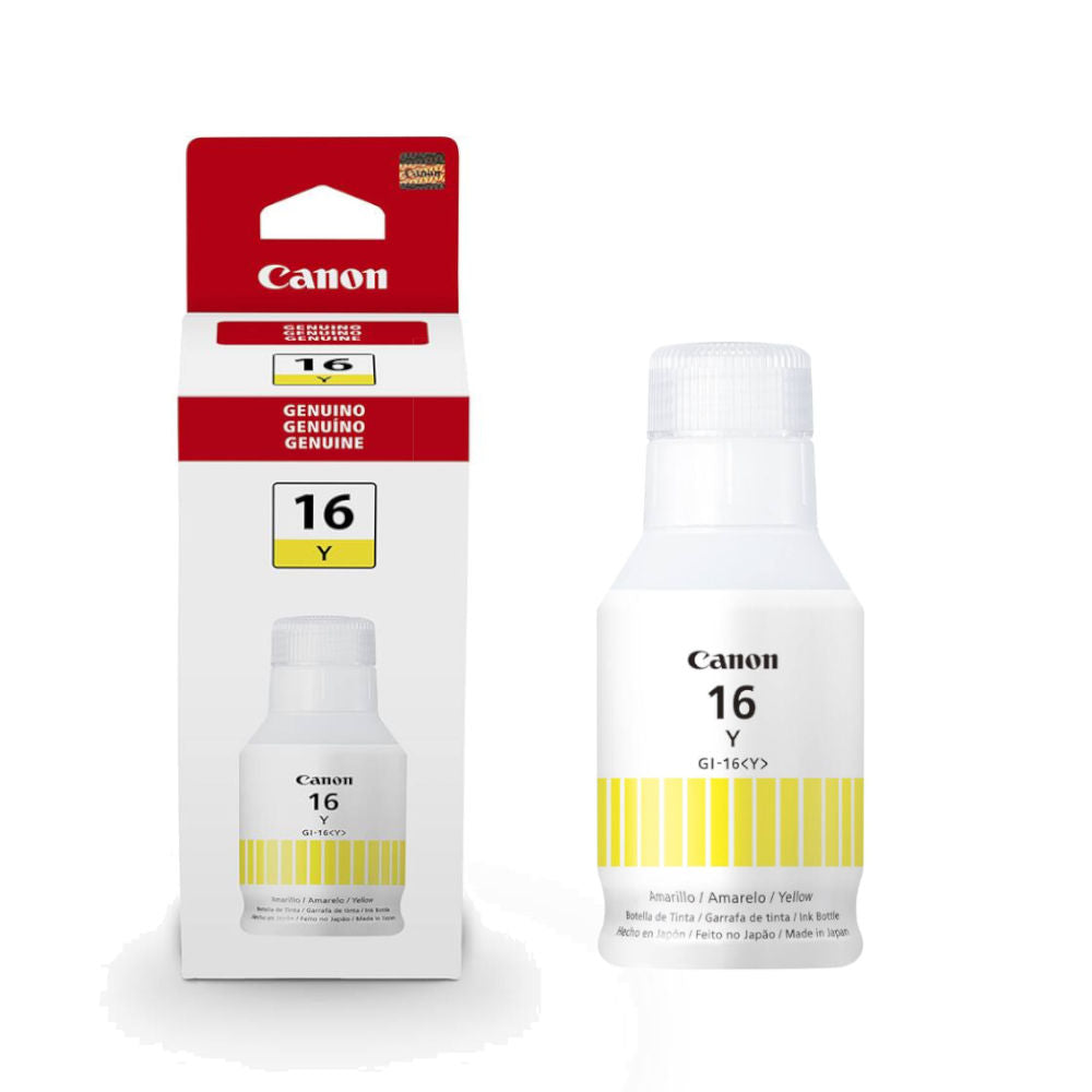 Refil de Tinta Canon GI-16 Amarelo 135ml Original, Compatível GX5010, GX6010 e GX7010