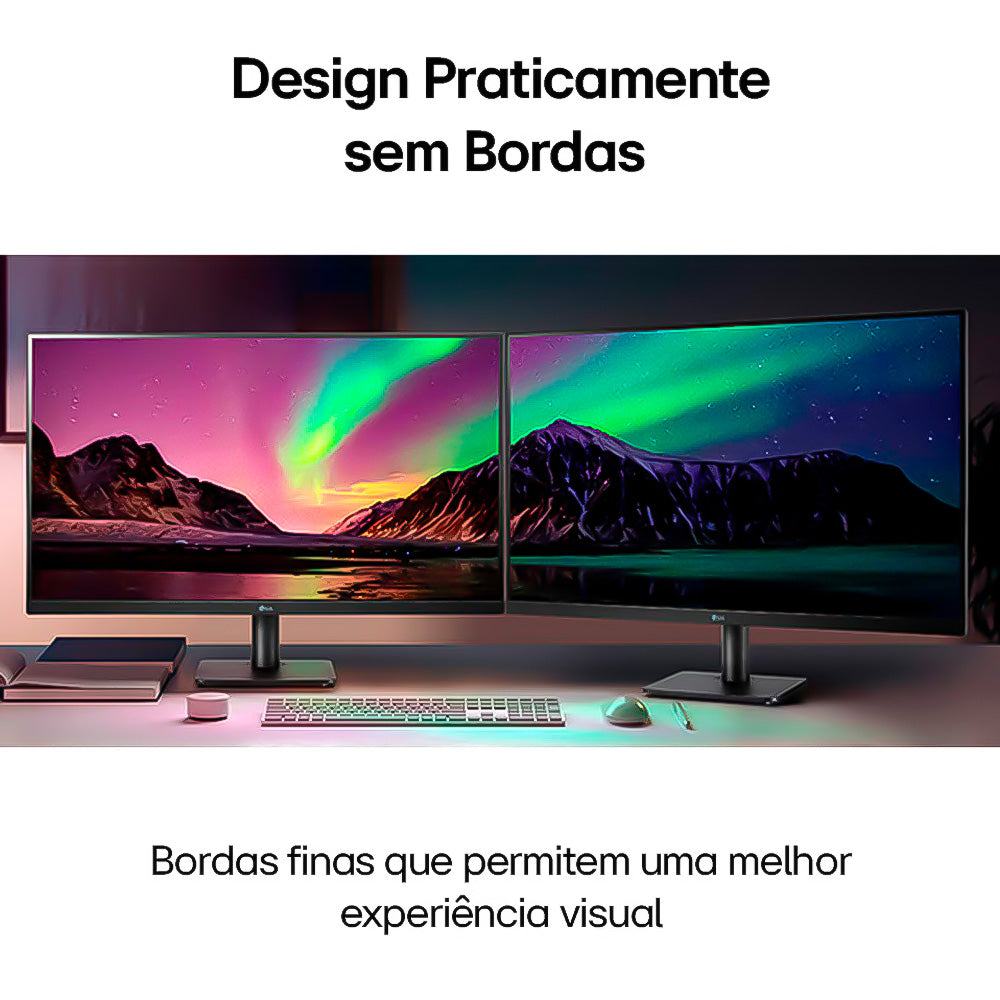 Monitor Gamer LG 23.8" 75Hz LED Full HD, IPS, HDMI, VESA, FreeSync, Sem Bordas, Preto - 24MP400