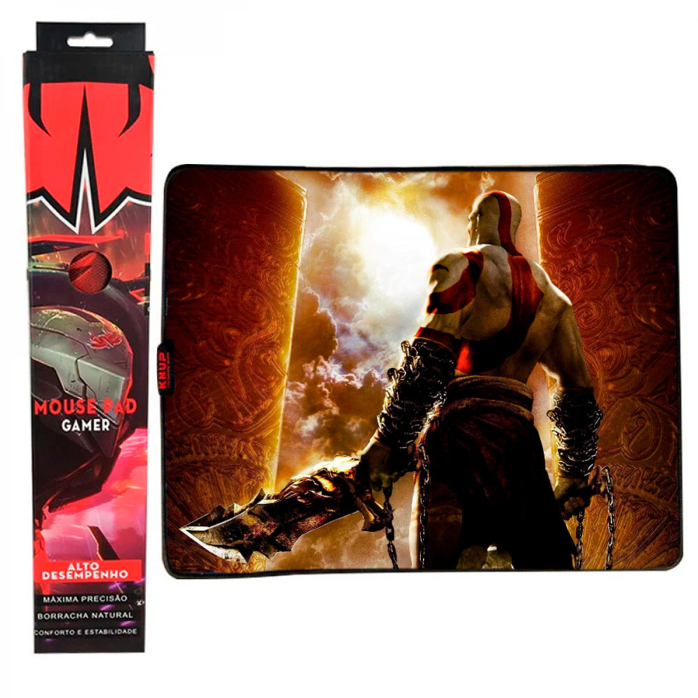 Mouse Pad Gamer Grande KNUP, 420x320mm Superficíe Têxtil Antiderrapante, Borda Costurada - KP-S07