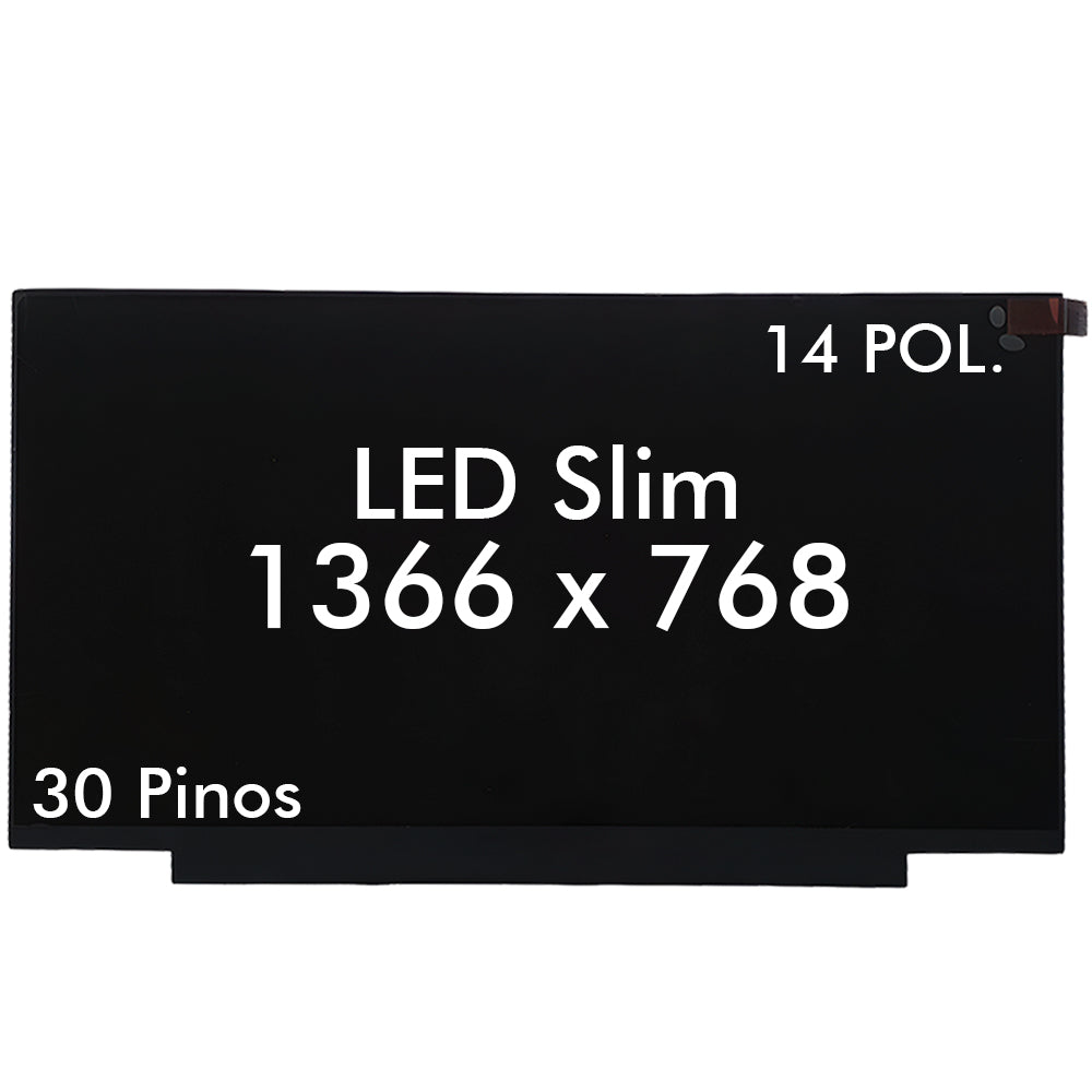 Tela LED 14 Slim 30 Pinos Para Notebook Positivo Stilo XC3620, Motion Q232b, PN SL140PB42D1636, Fosca
