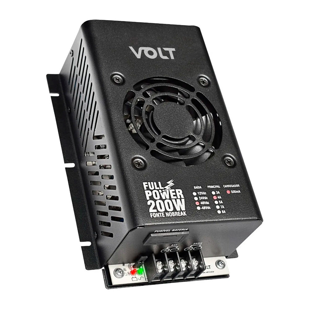 Fonte Nobreak Full Power 200W, 24Vdc/7A, Bivolt 110-220Vac, Saída Estabilizada, Sistema Online - Volt