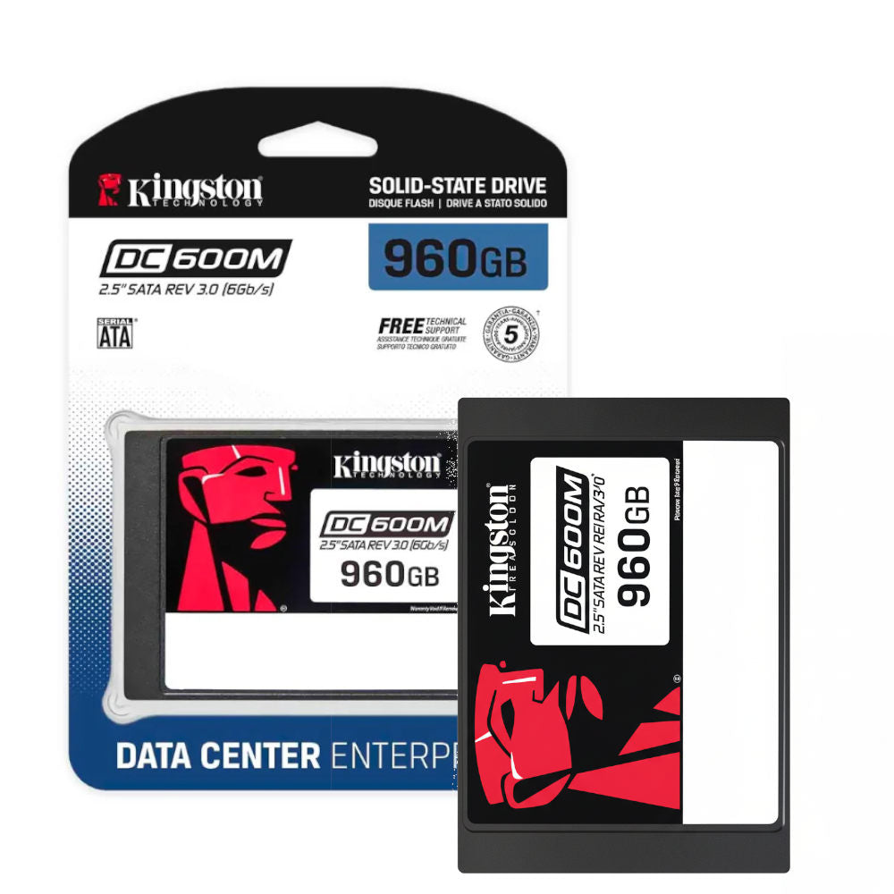 SSD Kingston DC600M 960GB, SATA III 2.5", Leitura 560MB/s, Gravação 530MB/s, NAND 3D TLC, Enterprise para Servidores
