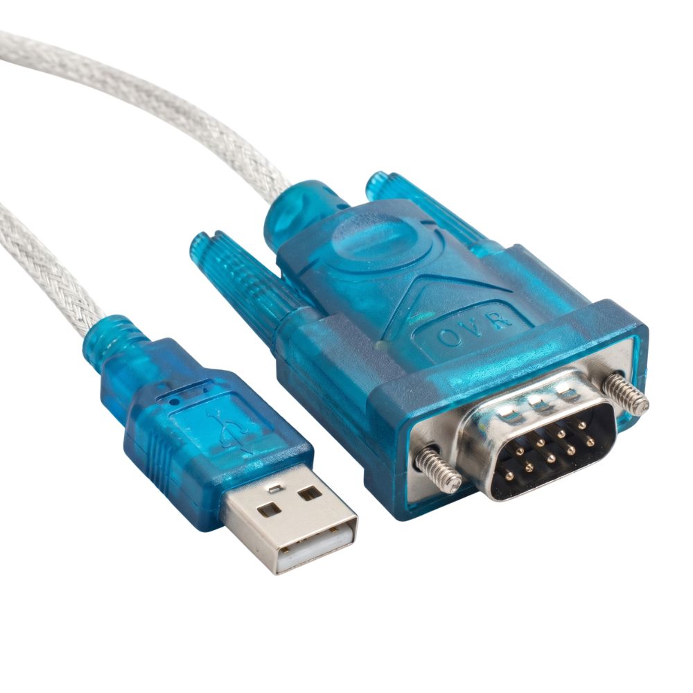 Cabo Adaptador Usb 2.0 Serial Conversor Rs232 Db9 9 Pinos Azul Transparente