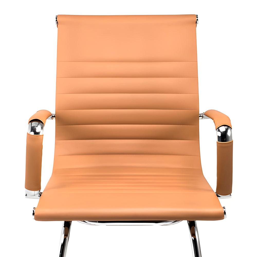 Cadeira de Escritório Moob Boston Executiva Com Base Fixa Esteirinha, Cor Caramelo