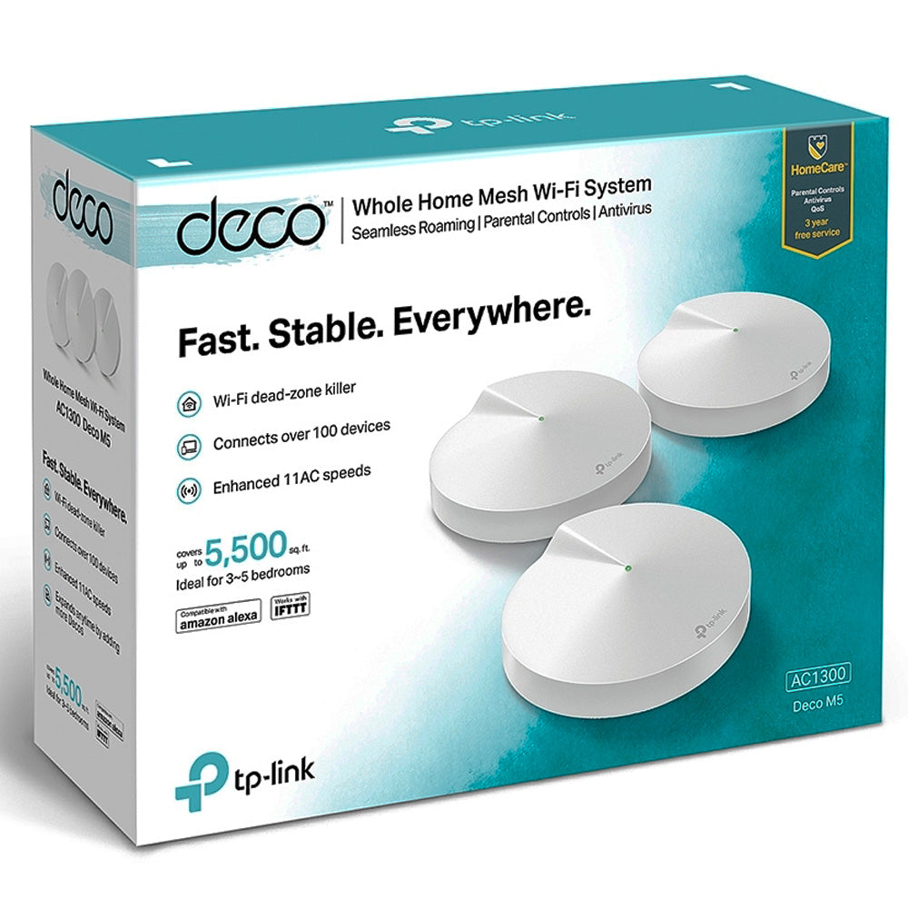 Kit Roteador e Repetidor TP-link Deco M5 AC1300 Art Whole Home Mesh Deco M5