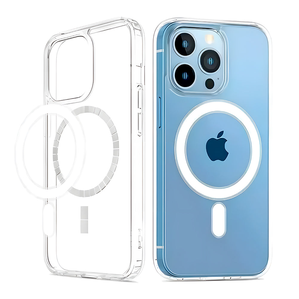 Capa Transparente, Com Suporte Para Carregamento Magnético, Para iPhone 13