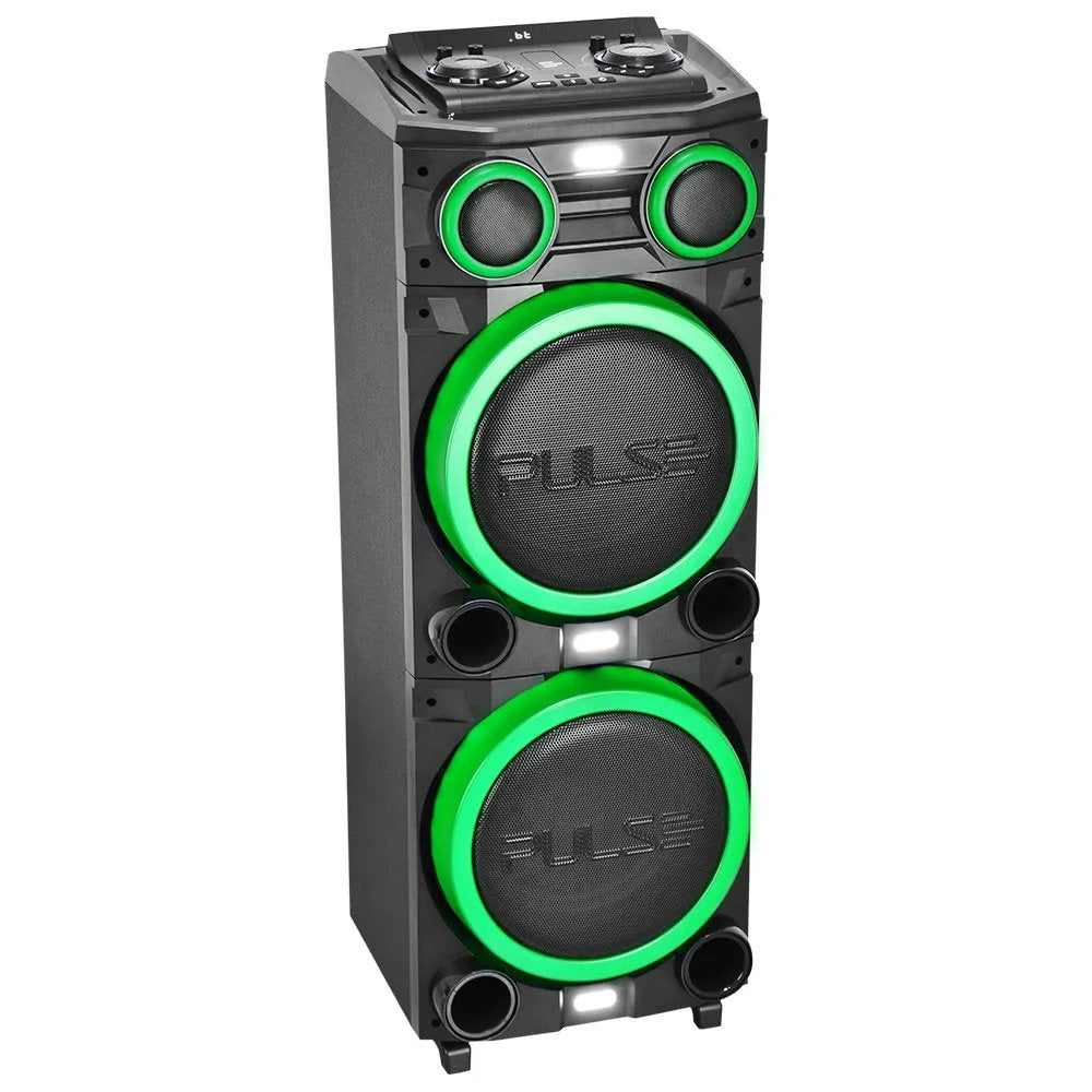Caixa de Som Pulse SP516 Torre Double 12", 2700W, Bluetooth, USB/SD, Rádio FM, Bateria Recarregável