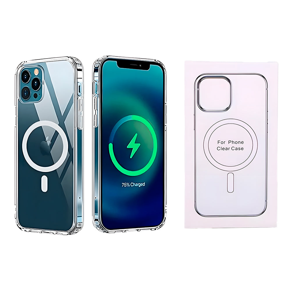Capa Transparente, Com Suporte Para Carregamento Magnético, Para iPhone 12 / 12 Pro