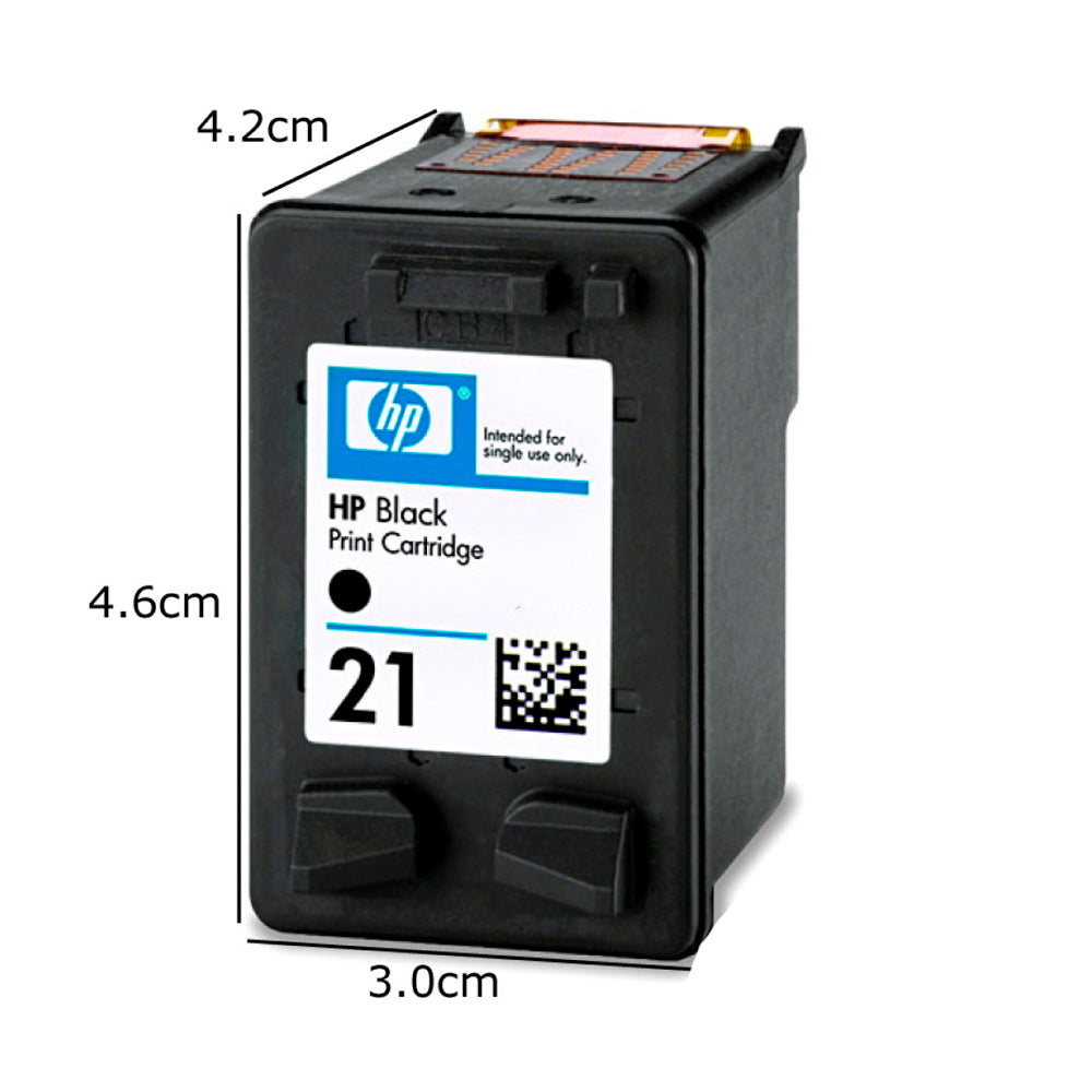 Cartucho de Tinta HP 21 Preto Original (C9351AB), Para HP Officejet J3680, J5508, Deskjet F2224 - 190 Páginas