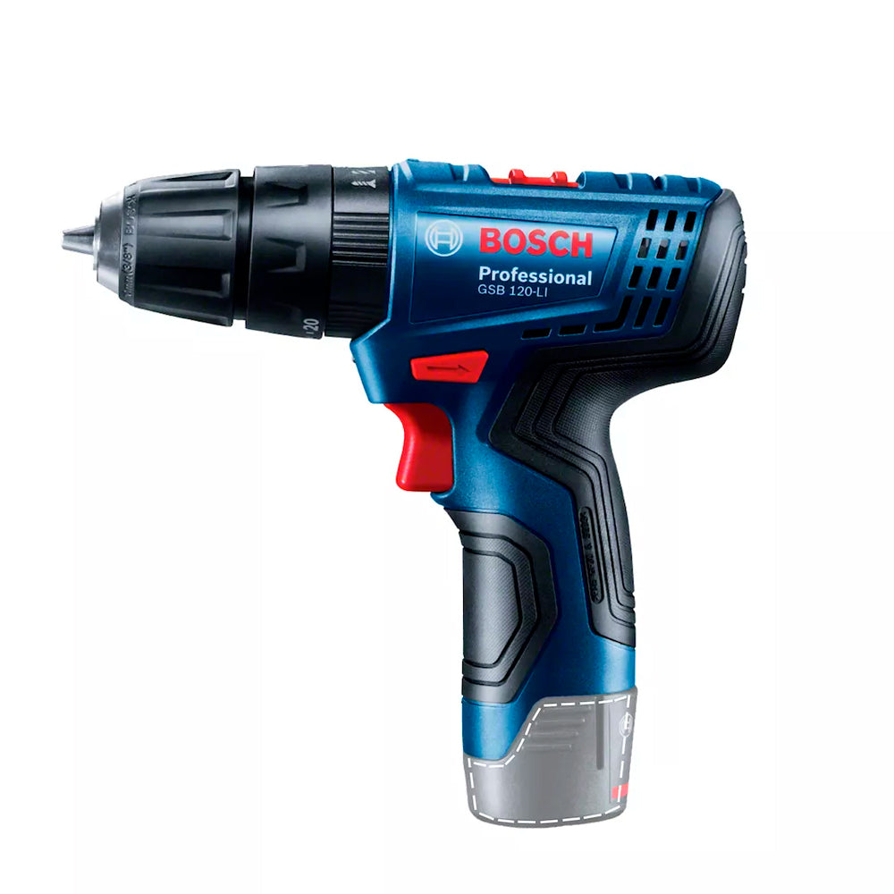 Parafusadeira e Furadeira Bosch GSB 120-Li 12V Com 1 Bateria e Maleta