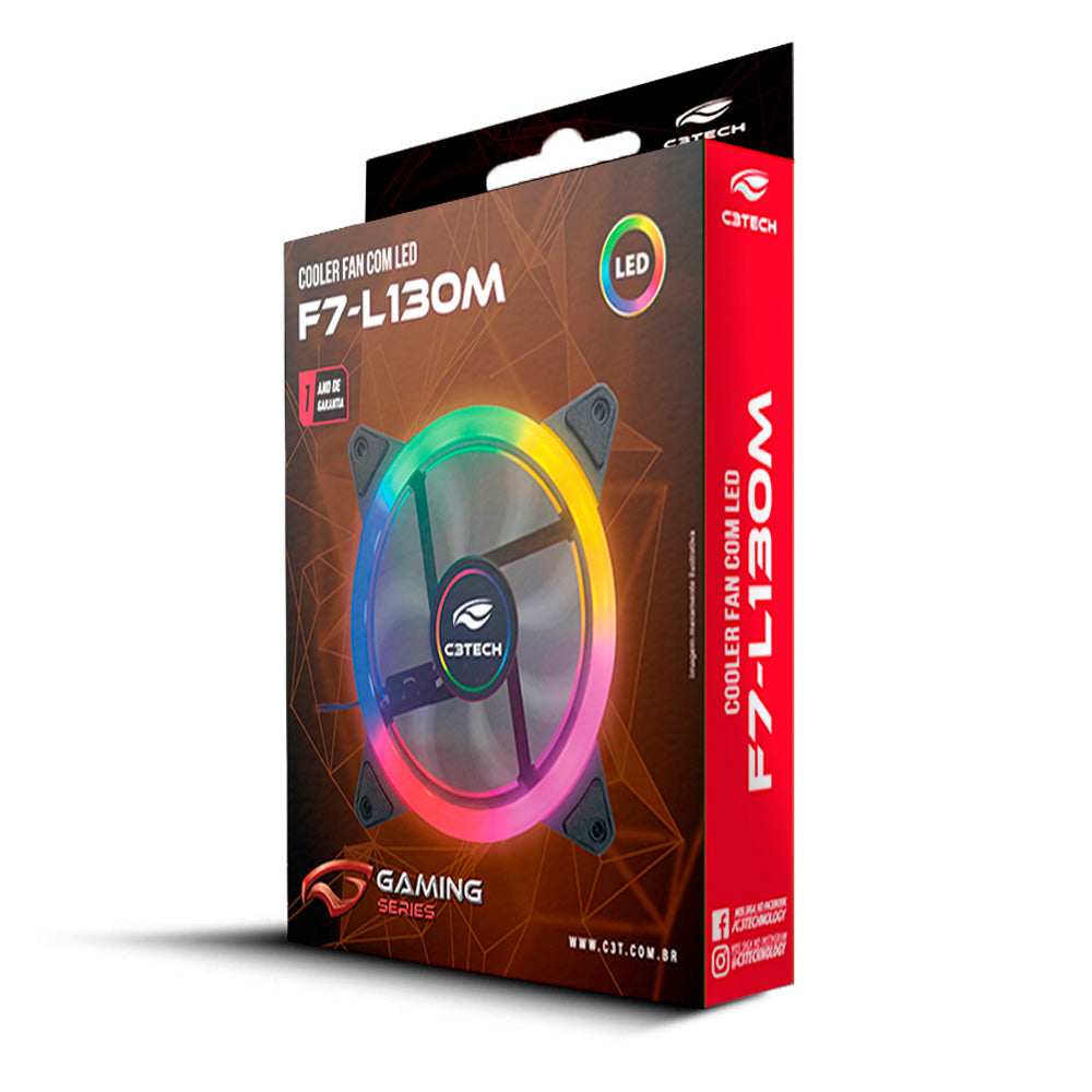 Cooler Fan F7-L130M Gaming Multicores 12CM - C3Tech