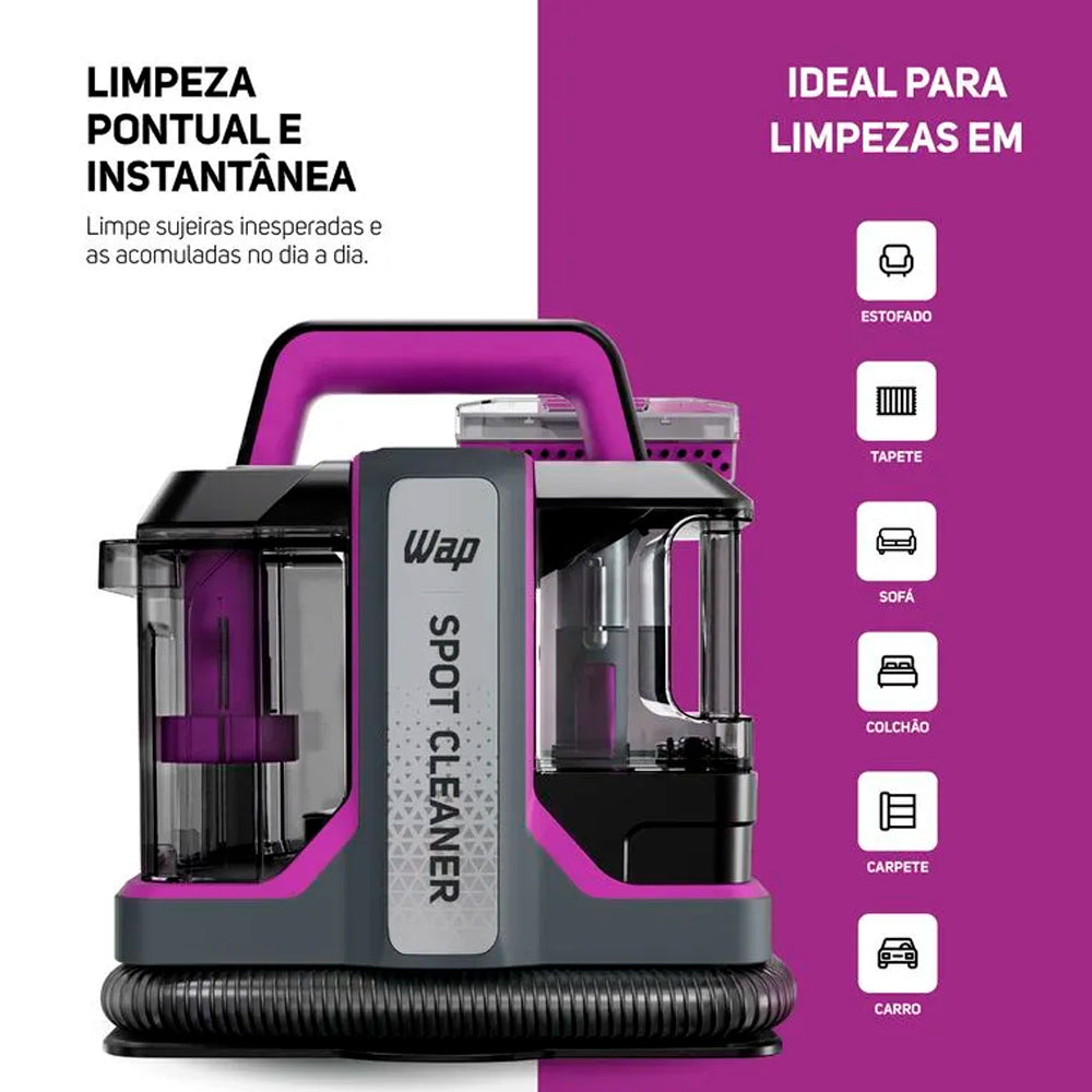 Extratora De Sujeira Portátil WAP Spot Cleaner W3 1450W de Potência e Vácuo de 110Mbar, Borrifa Esfrega e Extrai, 220V