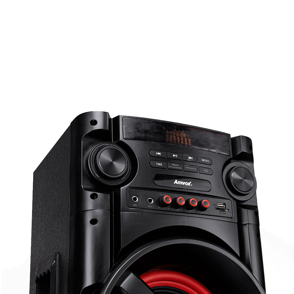 Caixa de Som Amplificada RMS Amvox ACA1000 NewX, Bluetooth 5.0, LED, PowerX, USB/SD, Bivolt - Preto