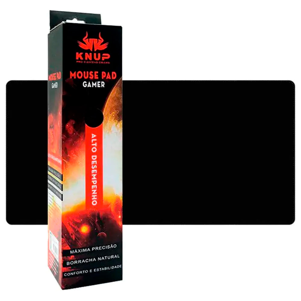 Mouse Pad Gamer Grande KNUP, 800x300mm, Superficíe Antiderrapante e Bordas Costuradas - KP-S08