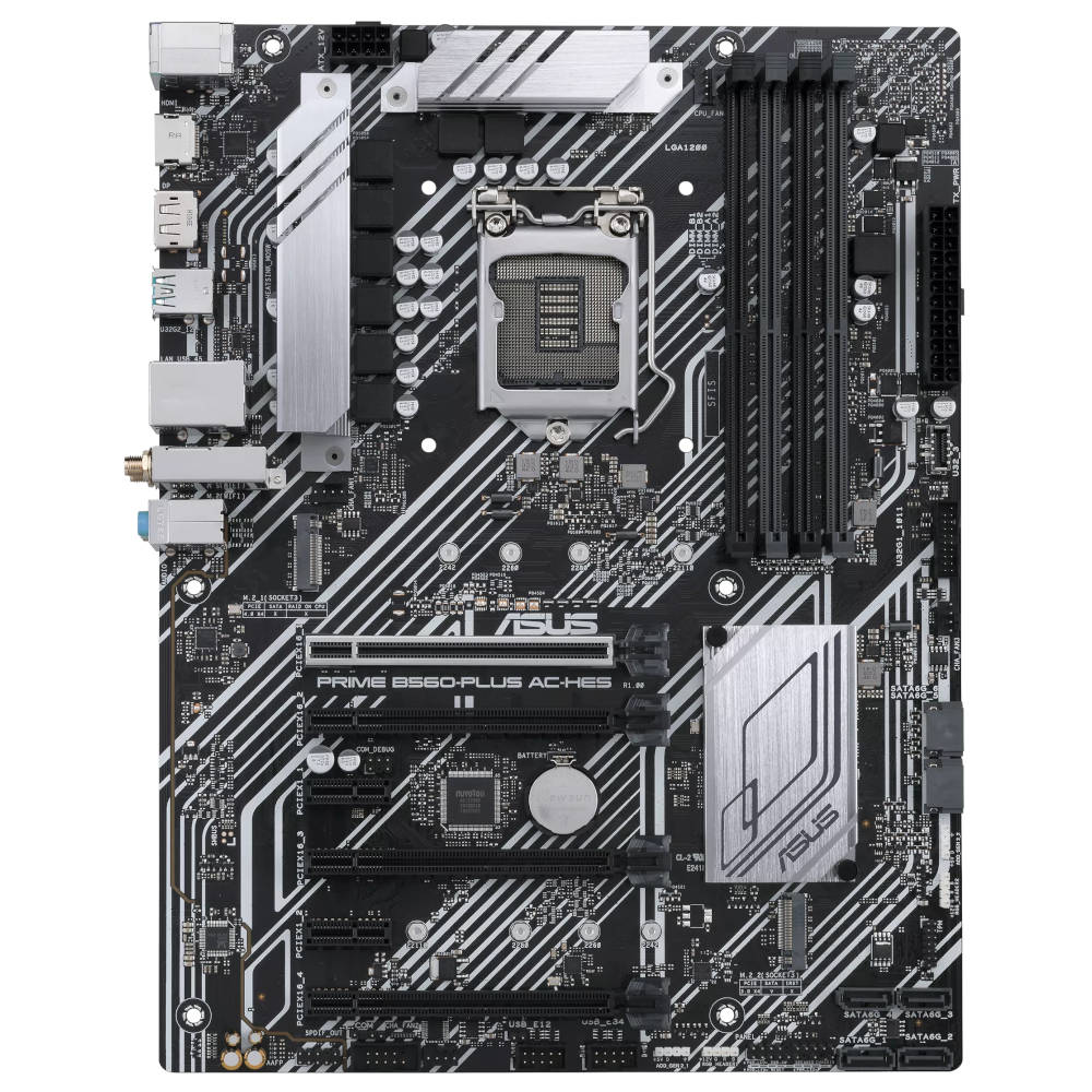Placa Mãe ASUS Prime B560-Plus AC-HES LGA1200 Chipset B560 ATX DDR4 4 Slots, PCIe 4.0, Dual M.2, HDMI, DP, Wi-Fi