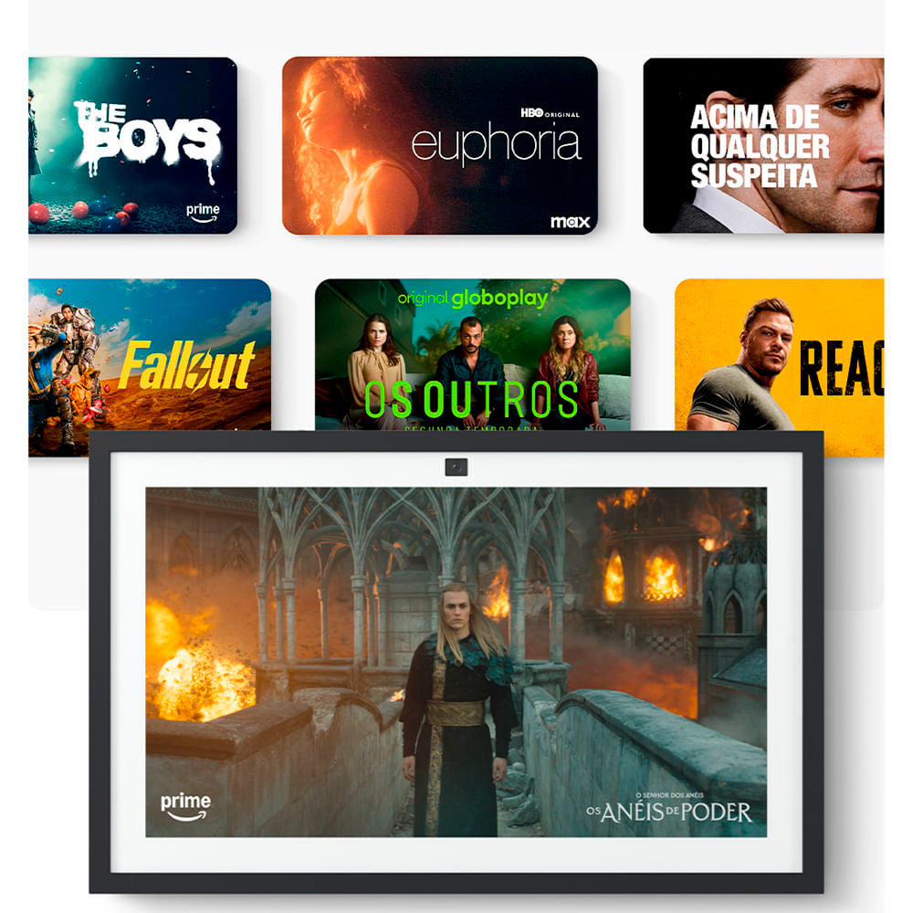 Echo Show 15, Smart Display Full HD 15,6”, Alexa Integrada, Experiência Fire TV, Com Controle Remoto Por Voz