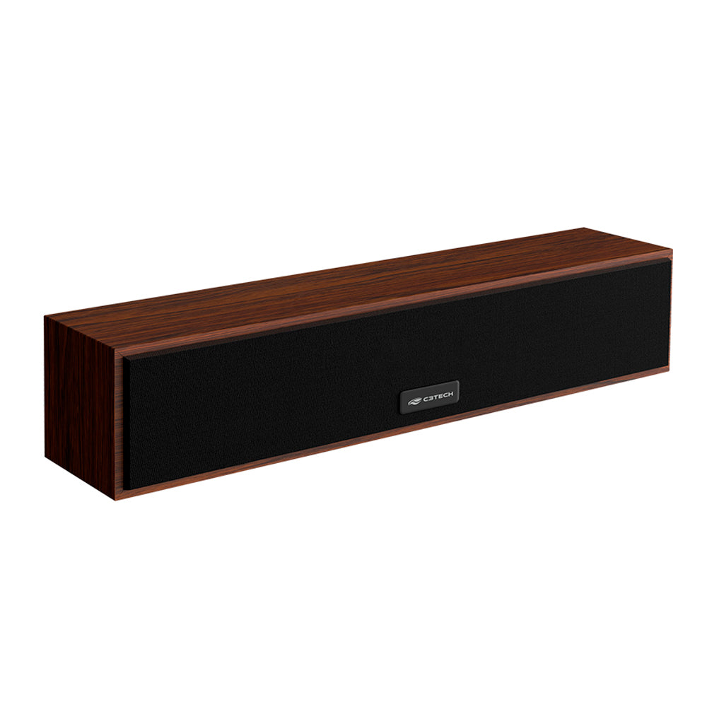 Soundbar 2.0 Conexão P2, Alimentação USB Drive 50mm, 6W, SB-30BW, C3Tech, Marrom