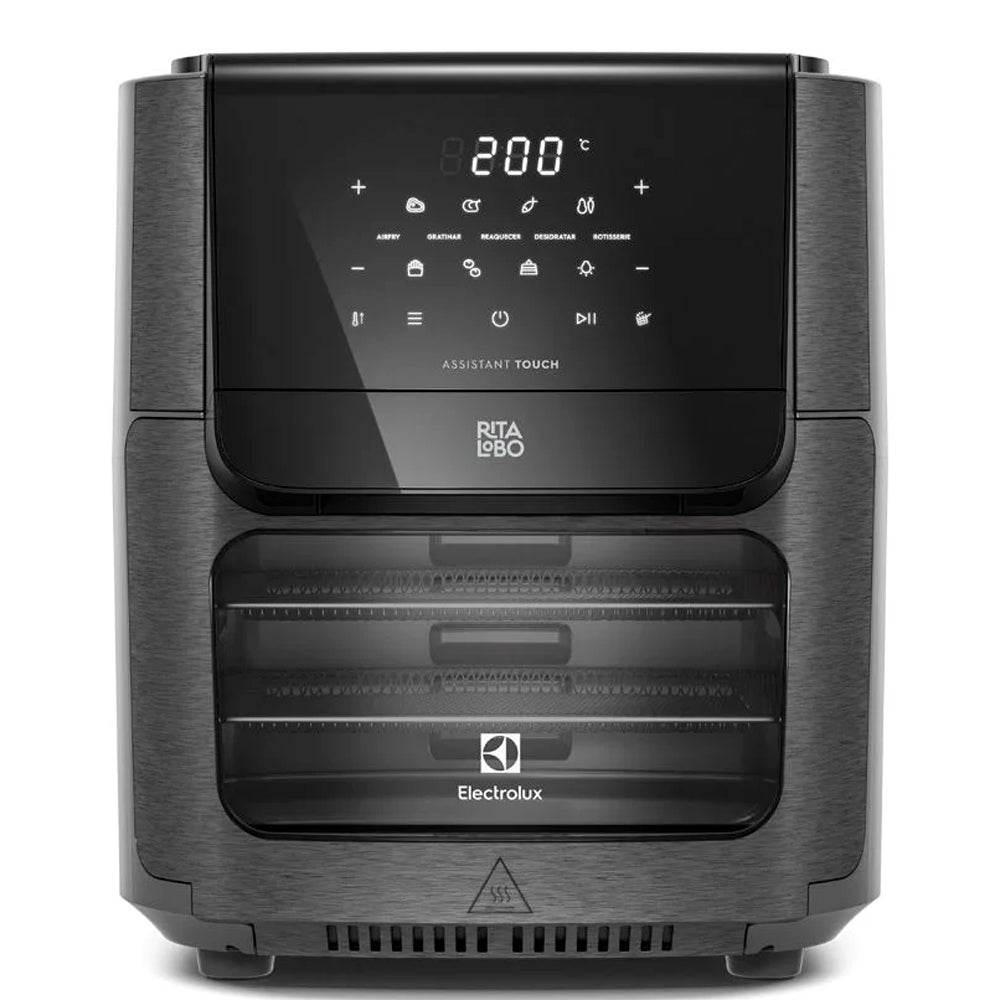 Airfryer Elétrica Forno Oven 12L, Electrolux EAF90 Digital, Receita Programada 2 Bandejas Espeto Giratório 1700W Grafite