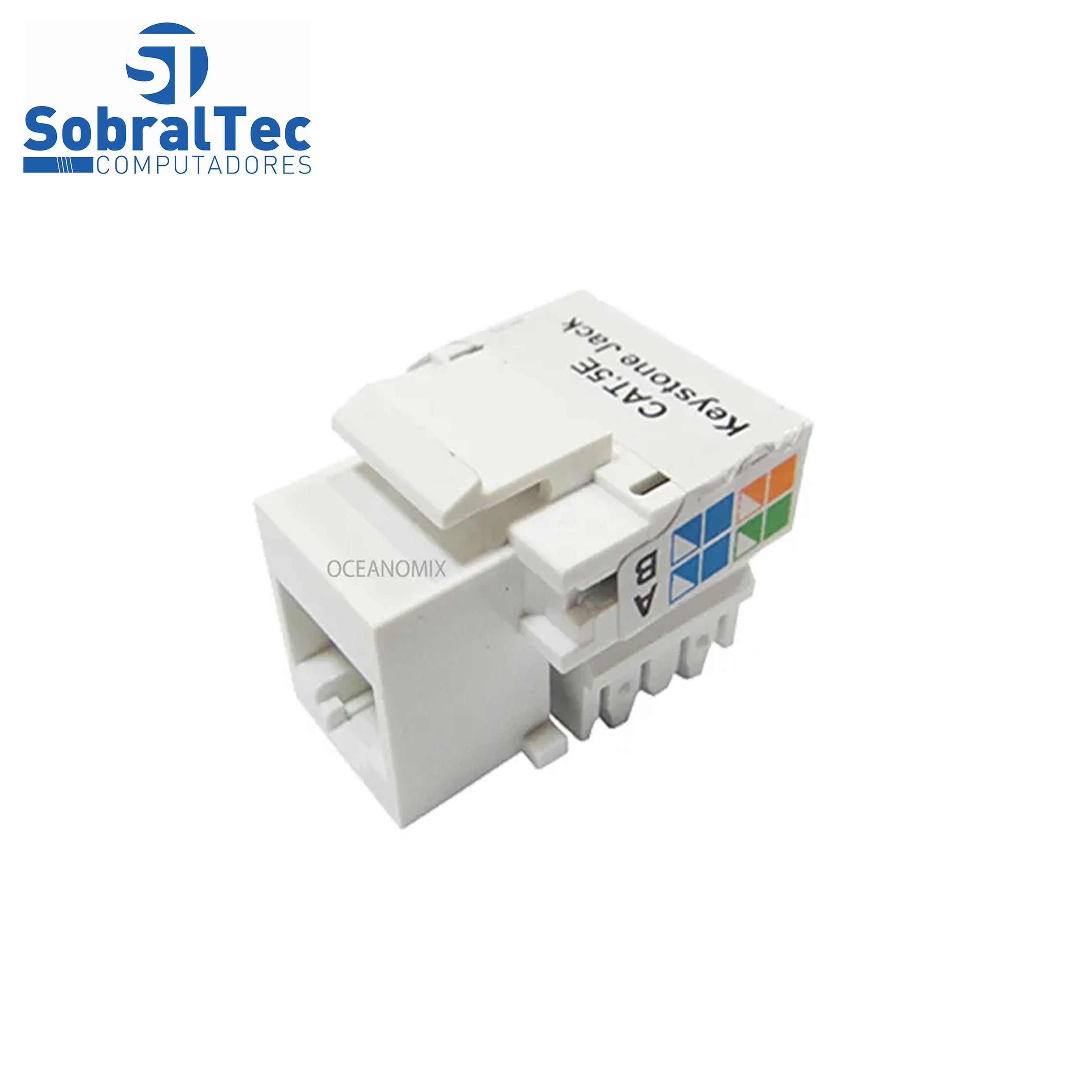 Conector Keystone Fêmea RJ45 CAT5e/ Branco