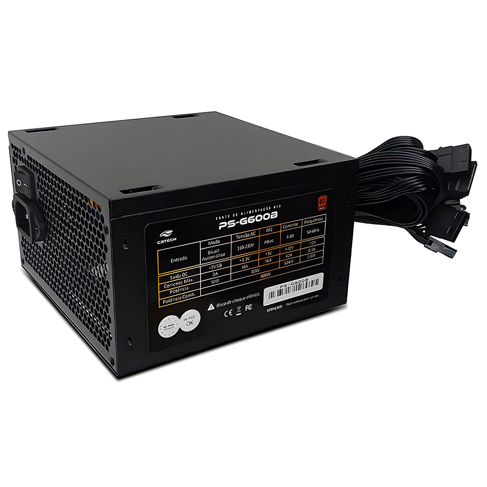 Computador Gamer i5-8400, RAM 16GB, SSD 512GB, Placa de Vídeo RX5500XT-8 GB, Fonte 600w 80 Plus, Gab Com 3 Cooler, Win11