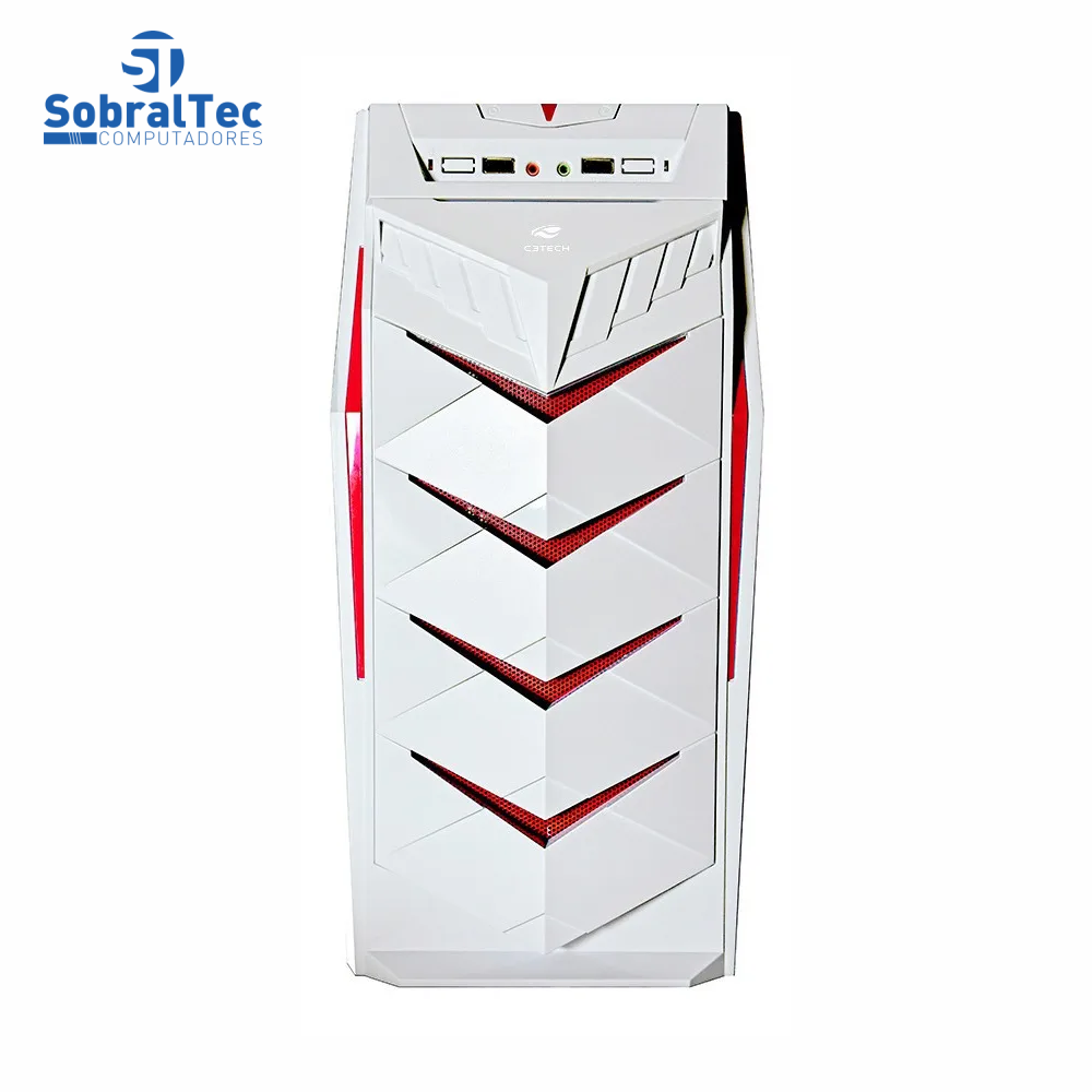 Gabinete Gamer Atx Mid Tower Branco Sem Fonte C3tech Mt-g70wh