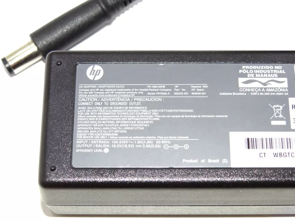 Fonte Notebook Hp 18,5v 3,5a Pa 1650 Original - Usd