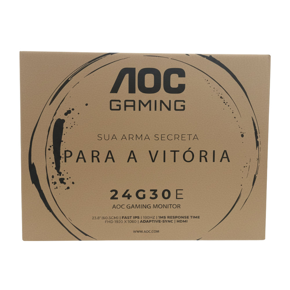 Monitor Gamer AOC 24G30E 23.8", IPS, Full HD, 180Hz, 1ms, MPRT, HDR, FreeSync, HDMI, DP, Low Blue Light e Flicker-Free