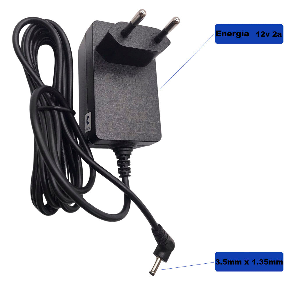 Fonte Para Notebook Compatível Com Compaq, Legacy , Ultra , Positivo DUO 12v 2a Pino 3.5mmx 1.35mm, Bringt
