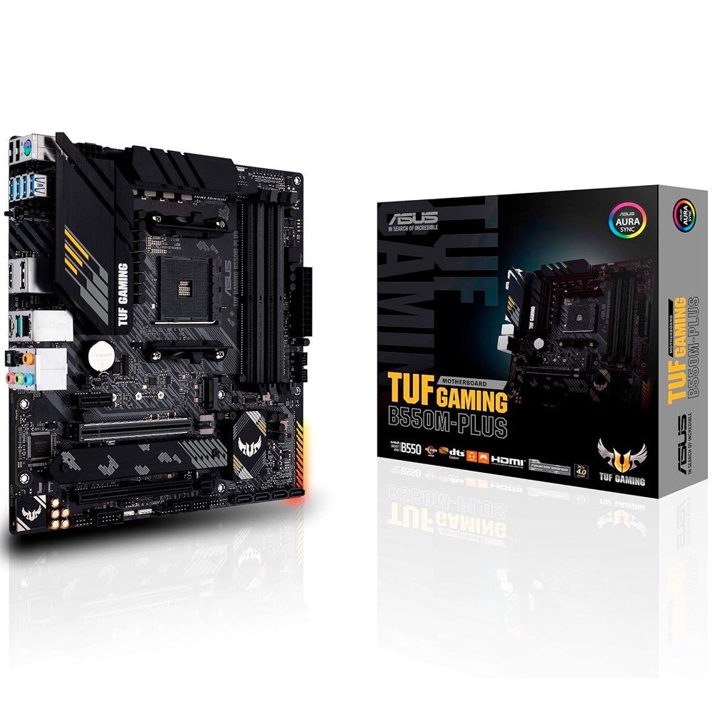 Placa Mãe Asus TUF GAMING B550M-PLUS, AMD AM4, Com 4 Slots RAM DDR4, mATX