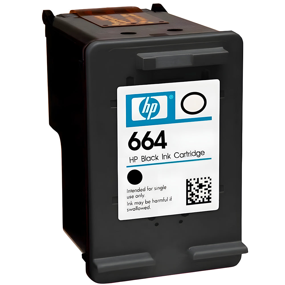 Cartucho de Tinta HP 664, Preto, Original, F6V29AB, Para HP Deskjet 2136 2676 3776 5076 5276