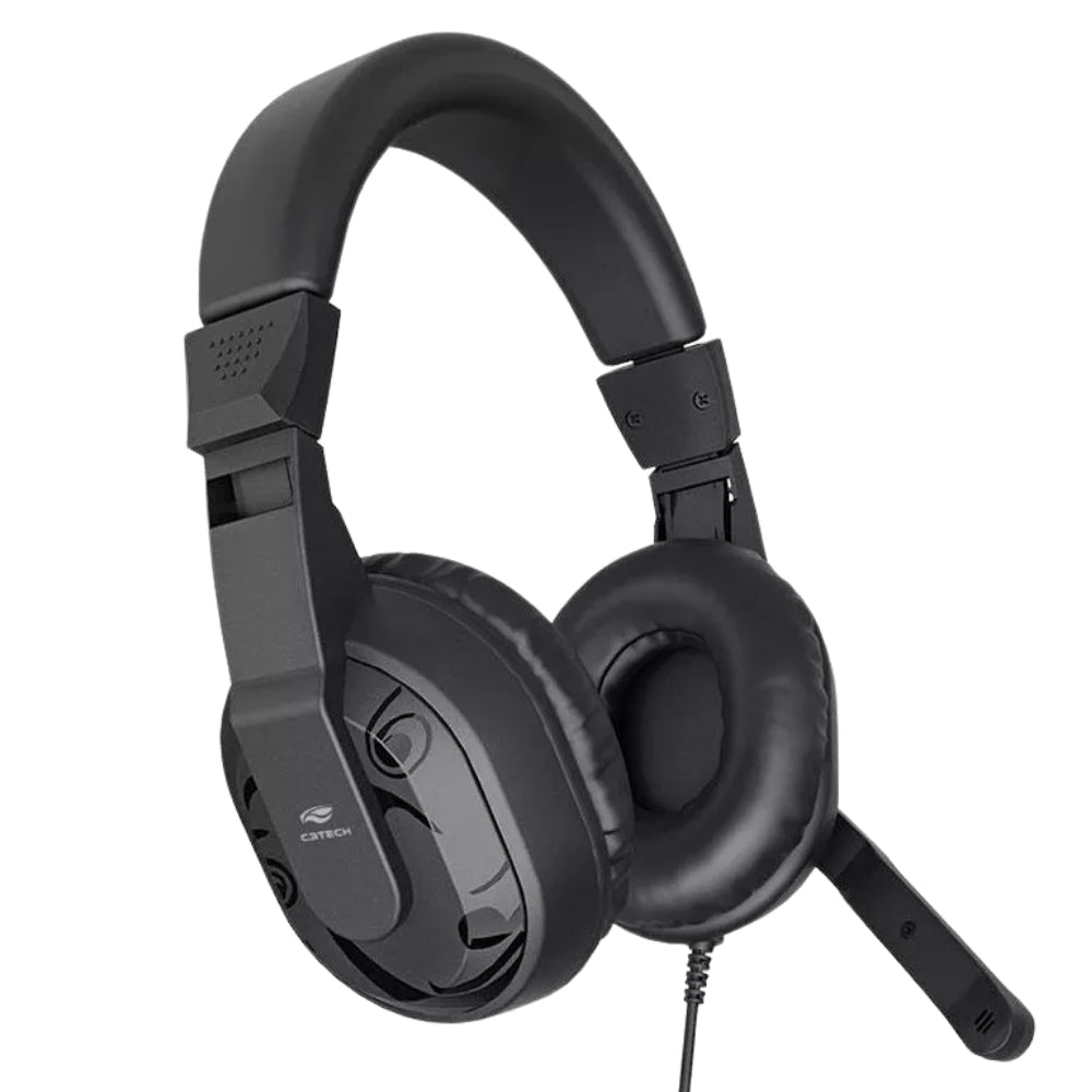 Fone de Ouvido HeadSet, Com Microfone, Conexão USB, Controle de Volume, PH-300BK C3Tech - Preto