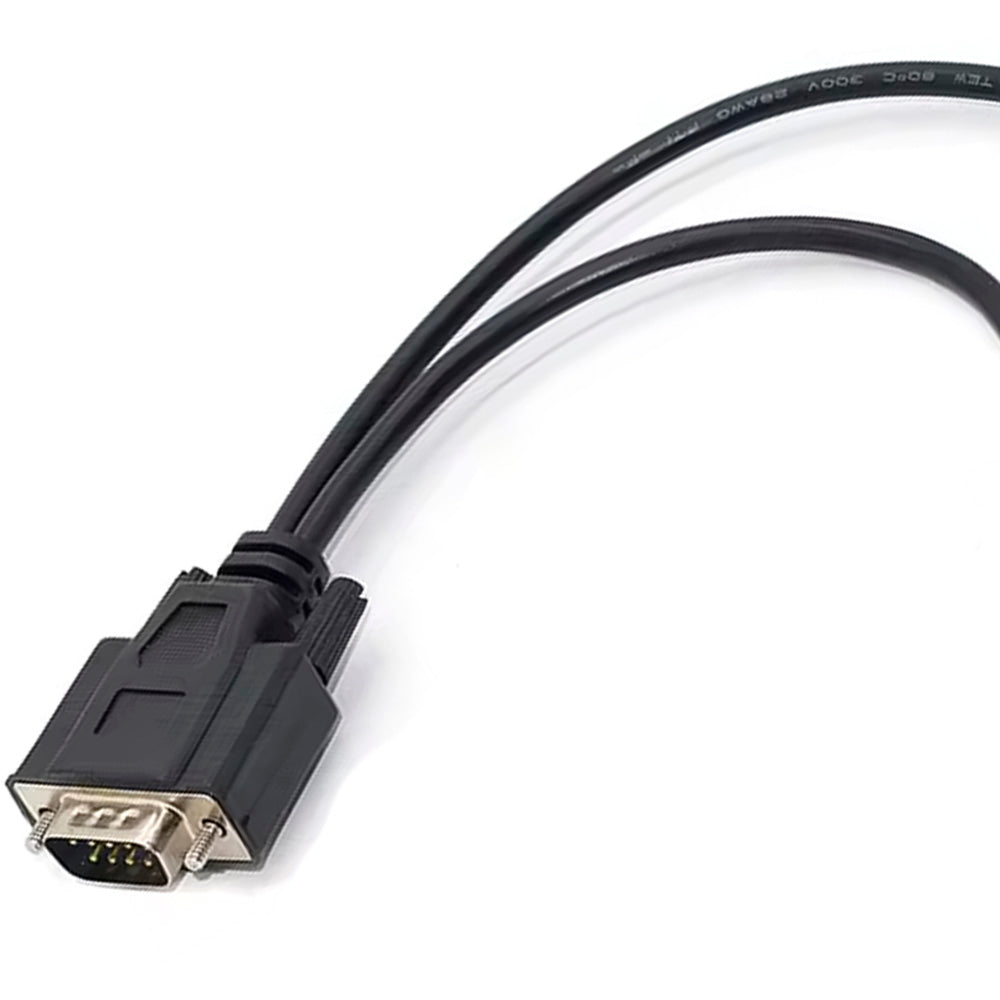 Cabo Serial 9 Pinos, 1 Macho x 2 Femeas, 30 Centímetros, RS323 DB9 - Preto