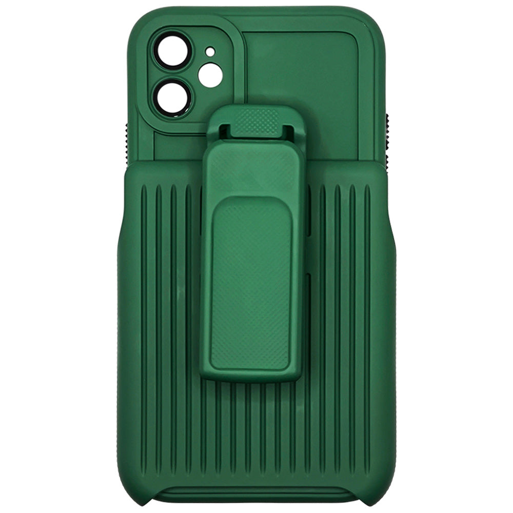 Capa Resistente Para iPhone 11, Com Suporte Clip, Anti-Impacto, Verde